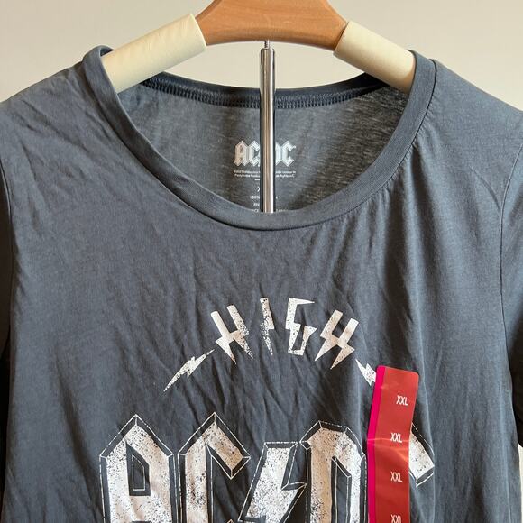 AC DC High Voltage Women's Gray Graphic T-Shirt - Size XXL - Brand New - Picture 3 of 7